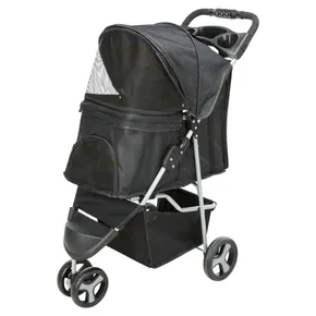 Kinderwagen mit Schnellklappfunktion 47x100x80cm, bis 11kg, schwarz